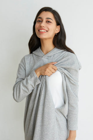 裏起毛パーカー授乳ワンピース