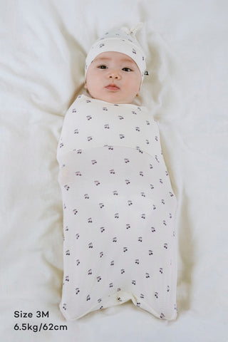 Newborn バンブースワドルポーチ&結び帽セット