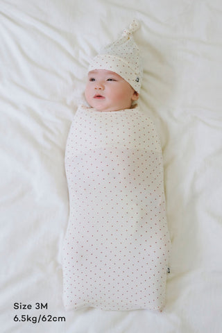 Newborn バンブースワドルポーチ&結び帽セット