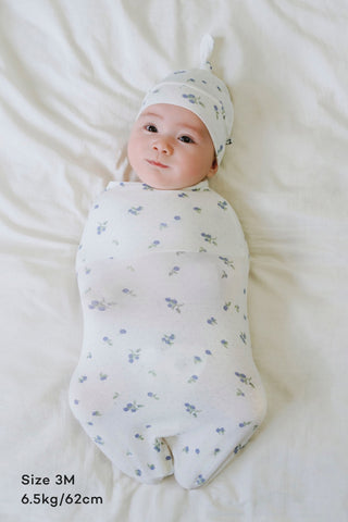 Newborn バンブースワドルポーチ&結び帽セット