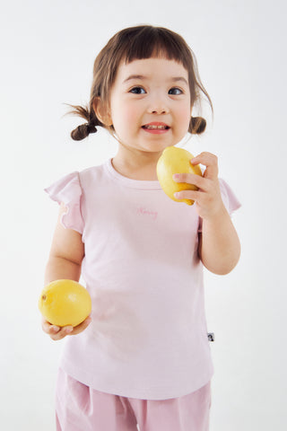 [3/31(火) お昼12時販売予定] [26SS] モダール リブラッフル フリル半袖Ｔシャツ