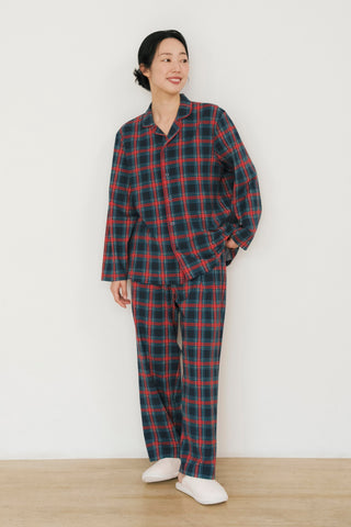 【10/30(木)お昼12時 販売予定】[Holiday] タータンチェックパジャマセット (大人用)