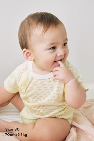 Newborn コットンメッシュボディスーツ