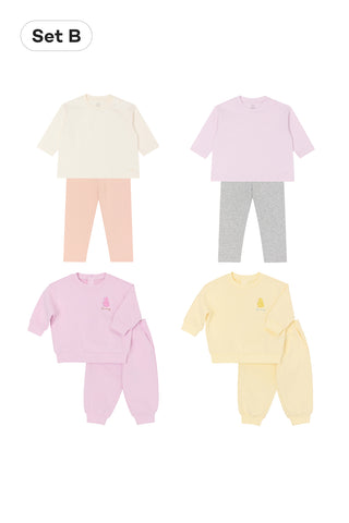 [6点SET] 入園準備 通園着 トップス&ボトムス 春コーデセット